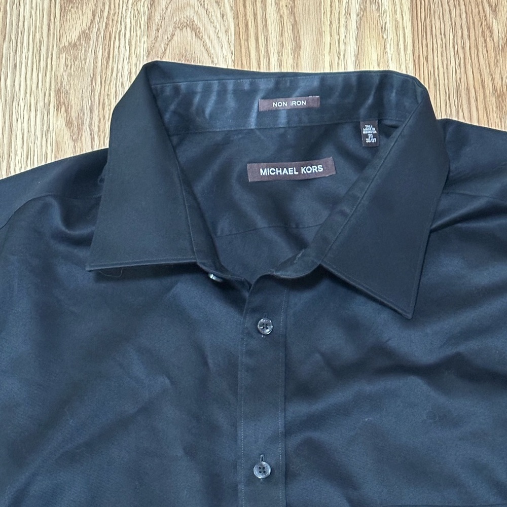 Michael Kors Black Button-down Dress Shirt - Non Iron - Size 36/37 -Neck 20 Tall